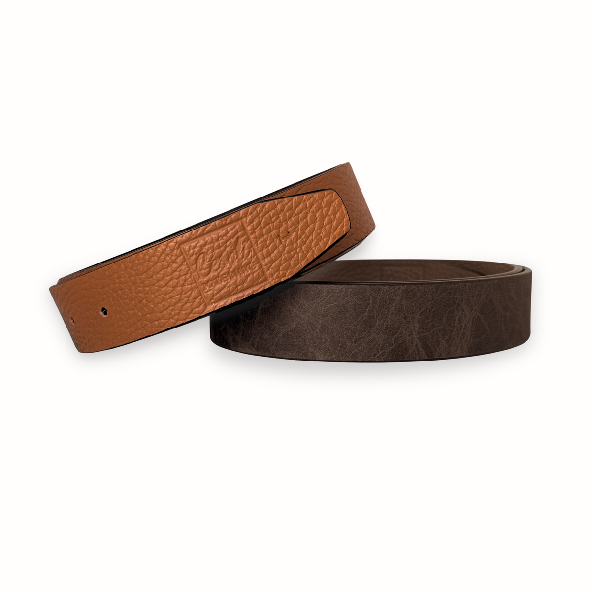 Vintage suede Elegant orange, brown Leather Belt Cognac suede leather belt - Lino - The Nines main image 3